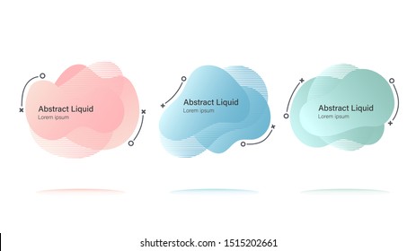 Set of abstract modern graphic elements with dynamical colored forms, gradation and line. Template for the design of a logo, flyer or presentation.