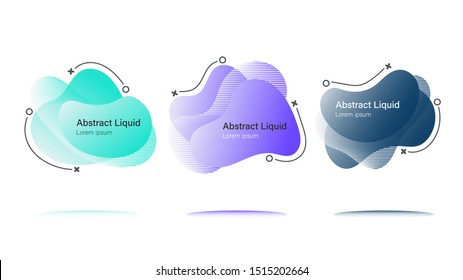 Set of abstract modern graphic elements with dynamical colored forms, gradation and line. Template for the design of a logo, flyer or presentation.