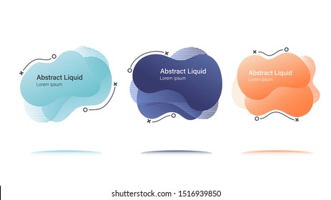 Set of abstract modern graphic elements with dynamical colored forms, gradation and line. Template for the design of a logo, flyer or presentation.