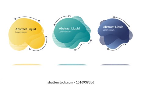 Set of abstract modern graphic elements with dynamical colored forms, gradation and line. Template for the design of a logo, flyer or presentation.