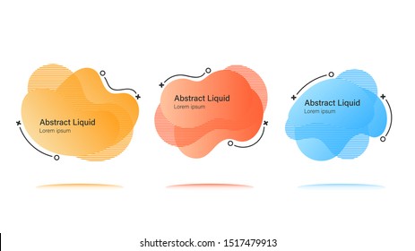 Set of abstract modern graphic elements with dynamical colored forms, gradation and line. Template for the design of a logo, flyer or presentation.