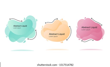 Set of abstract modern graphic elements with dynamical colored forms, gradation and line. Template for the design of a logo, flyer or presentation.