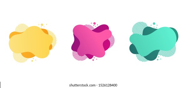 Set of abstract Modern graphic elements with dynamical colored forms. Template for the design of a logo.Vector Illustration
