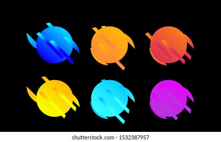 Set of abstract Modern graphic elements with dynamical colored forms Template 