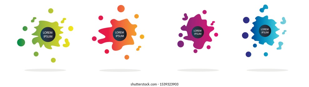 Set of abstract modern graphic elements. Colorful vector gradient shapes composition. Template for design, banner, flyer, poster, wallpaper, brochure, smartphone screen, mobile app