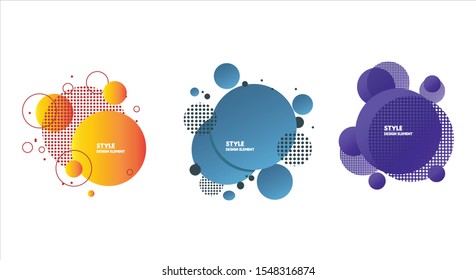 Set of abstract modern graphic elements. Gradient abstract banners. Template for the design of a logo, flyer or presentation. Vector