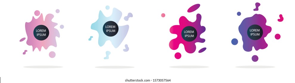 Set of abstract modern graphic elements. Colorful vector gradient shapes composition. Template for design, banner, flyer, poster, wallpaper, brochure, smartphone screen, mobile app