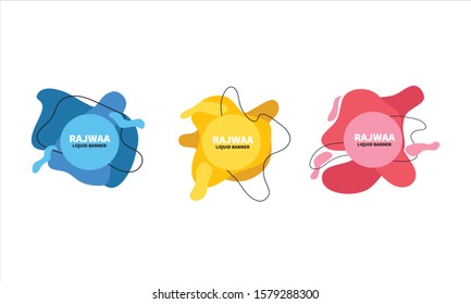 Set of abstract modern graphic elements. Dynamical colored forms and line. Gradient abstract banners with flowing liquid shapes. Template for the design of a logo, flyer or presentation. Vector.