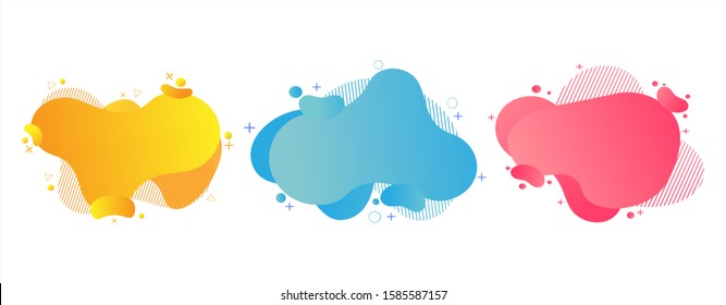 Set of abstract modern graphic elements and liquid shapes banner