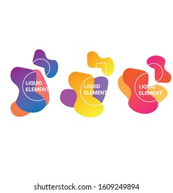 Set of abstract modern graphic elements. Dynamical colored forms and line. Gradient abstract banners with flowing liquid shapes