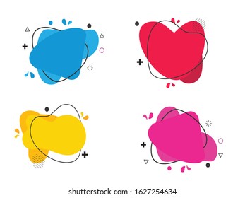 Set of abstract modern graphic elements. Dynamical colored forms and line. Gradient abstract banners with flowing liquid shapes. Template for the design of a  banner, flyer or logo Vector.