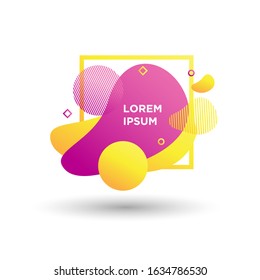 Set of abstract modern graphic elements. Dynamical colored forms and line. Gradient abstract banners with flowing liquid shapes. Template for the design of a logo, flyer or presentation. Vector.