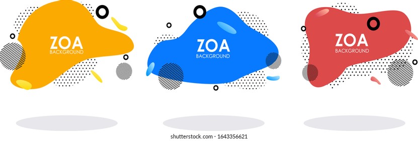 Set of abstract modern graphic elements. Dynamical colored forms and line. Gradient abstract banners with flowing liquid shapes. Template for the design of a logo, flyer or presentation. Eps 10
