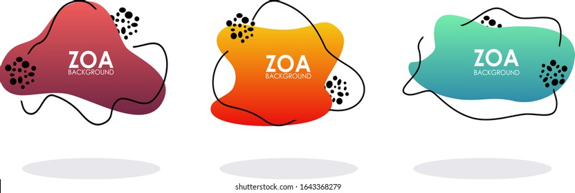 Set of abstract modern graphic elements. Dynamical colored forms and line. Gradient abstract banners with flowing liquid shapes. Template for the design of a logo, flyer or presentation. Eps 10