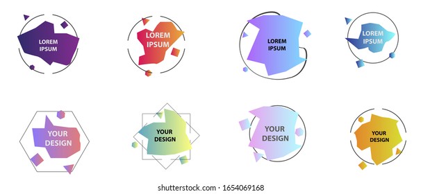 Set of abstract modern graphic elements. Colorful vector gradient shapes composition. Template for design, banner, flyer, poster, wallpaper, brochure, smartphone screen, mobile app