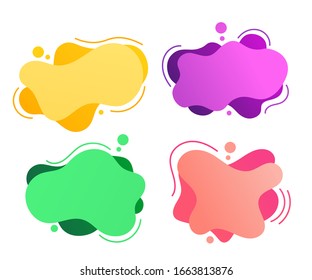 Set of abstract Modern graphic elements with dynamical colored forms. Template for the design of a logo, Vector Illustration