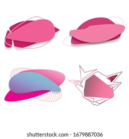 Set of abstract modern graphic elements. Dynamical colored forms and line. Gradient abstract banners with flowing liquid shapes. Template for the design of a logo, flyer or presentation. Vector