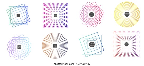 Set of abstract modern graphic elements. Colorful vector gradient shapes composition. Template for design, banner, flyer, poster, wallpaper, brochure, smartphone screen, mobile app