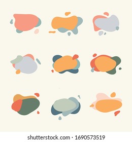 Set of abstract modern graphic elements. Dynamical colored forms. Abstract banners with flowing liquid shapes. Template for the design of a logo, flyer or presentation. Vector.