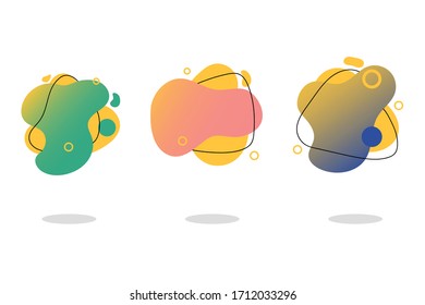 Set of abstract modern graphic elements. Dynamical colored forms and line. Gradient abstract banners with flowing liquid shapes. Template for the design of a logo, flyer or presentation. Vector.