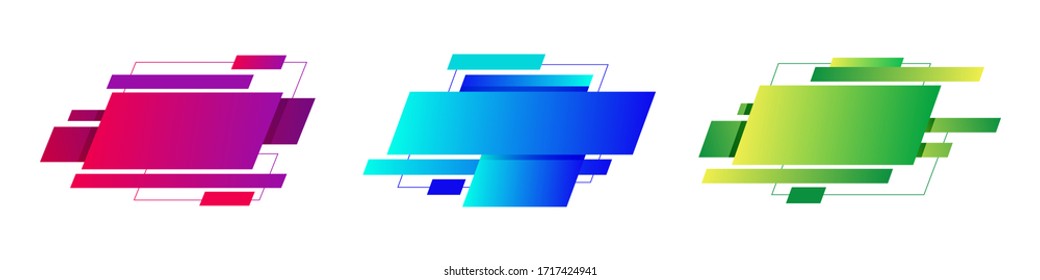 Set of abstract modern graphic elements. Gradient abstract banners. Template for the design of a flyer or presentation.