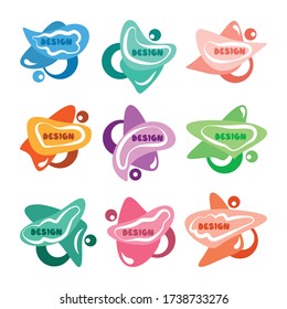 Set of abstract modern graphic elements. Dynamic color shapes. Abstract banners with flowing liquid shapes. Template for the design of a logo, flyer or presentation.