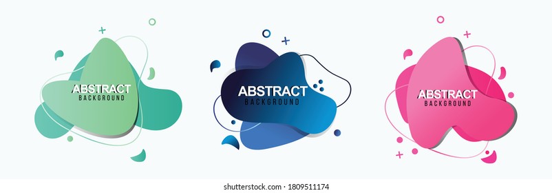 Set of abstract modern graphic elements. Dynamical colored forms line. Gradient abstract banners with flowing liquid shapes. Template for the design of a logo, flyer, presentation. Vector-Illustration