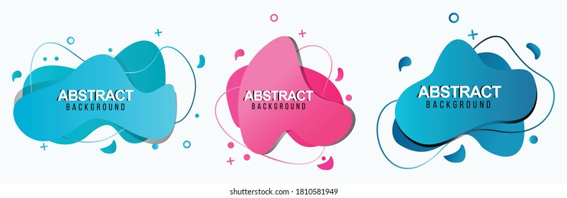 Set of abstract modern graphic elements. Dynamical colored forms_line. Gradient abstract banners with flowing liquid shapes. Template for the design of a logo, flyer, presentation. Vector illustration