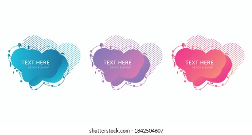 Set of abstract modern graphic elements vector banners. Gradient abstract banners with flowing liquid shapes illustrations. Template ready for use in web or print design.