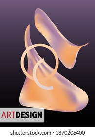 Set of abstract modern graphic elements. Dynamical colored forms and line. Gradient abstract banners with flowing liquid shapes. Template for the design of a logo, flyer or presentation. Vector.