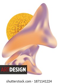 Set of abstract modern graphic elements. Dynamical colored forms and line. Gradient abstract banners with flowing liquid shapes. Template for the design of a logo, flyer or presentation. Vector.