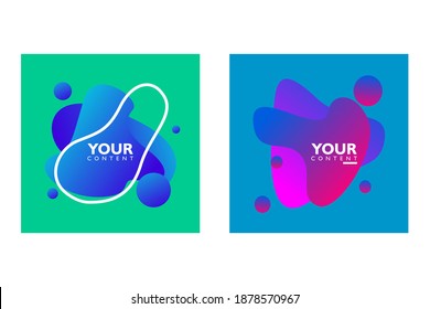 Set of abstract modern graphic elements. Gradient abstract banners with flowing liquid shapes. Template for the design of a logo, flyer or presentation. illustration Vector.