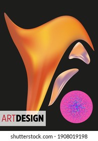 Set of abstract modern graphic elements. Dynamical colored forms and line. Gradient abstract banners with flowing liquid shapes. Template for the design of a logo, flyer or presentation. Vector.