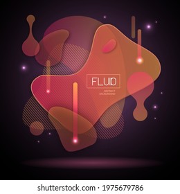 Set of abstract modern graphic elements.  Fluid abstract geometric background. Dynamic  technology background