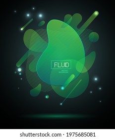 Set of abstract modern graphic elements.  Fluid abstract geometric background. Dynamic  technology background
