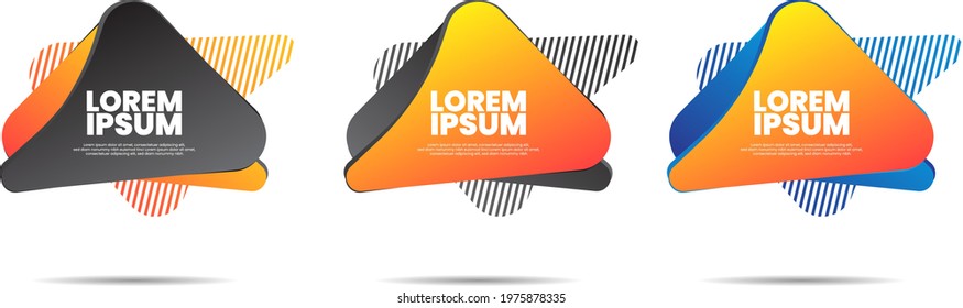 Set of abstract modern graphic elements. Dynamical colored forms and line. Gradient abstract banners with flowing liquid shapes.