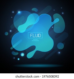 Set of abstract modern graphic elements.  Fluid abstract geometric background. Dynamic  technology background