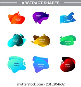 Set of abstract modern graphic elements. Dynamical colored forms and line. Gradient abstract banners with flowing liquid shapes. Template for the design of a logo, flyer