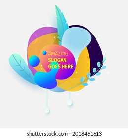 SET Abstract modern graphic elements. Dynamical colored forms and line. Gradient abstract banners with flowing liquid shapes. Template for the design of a logo, flyer or presentation. Vector.