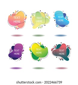 Set of abstract modern graphic elements. Dynamic colored shapes and lines. Abstract gradient banners with flowing fluid shapes. Template for logo design, flyer or presentation. Vector