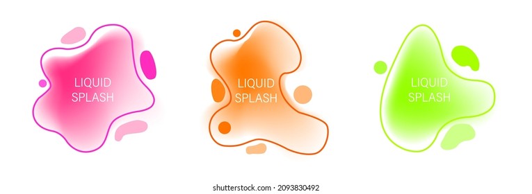 Conjunto de elementos gráficos abstractos modernos. Formas y líneas de color dinámico. Banners abstractos degradados con formas líquidas fluidas. Plantilla para el diseño de un logotipo, volante o presentación. Vector.