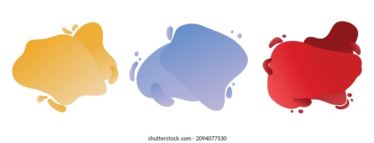 Set of abstract modern graphic elements. Dynamical colored forms and line. Gradient abstract banners with flowing liquid shapes. Template for the design of a logo, flyer or presentation