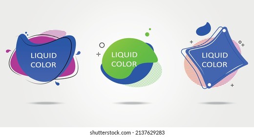 Set of abstract modern graphic elements. Dynamical colored forms and line. Gradient abstract banners with flowing liquid shapes. Template for the design of a logo, flyer or presentation. Vector