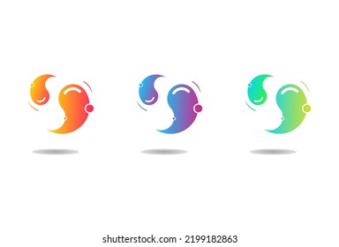 Set of abstract modern graphic elements. Dynamical colored forms and line. Gradient abstract banners with flowing liquid shapes. Template for the design of a logo, flyer or presentation. Vector.