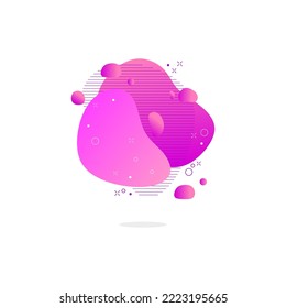 Set of abstract modern graphic elements. Dynamic colored shapes and lines. Gradient abstract banner with flowing liquid shapes. Template for logo design, flyer or presentation. Vector.