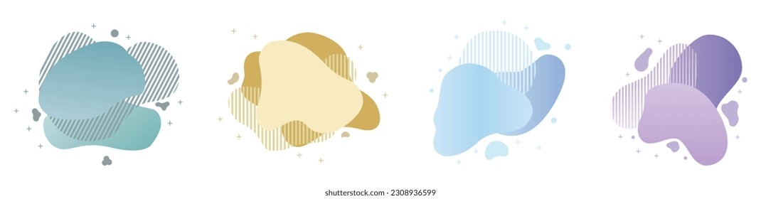 Set of abstract modern graphic elements. Abstract gradient banners with flowing liquid shapes. Template for logo design. ESP 10.