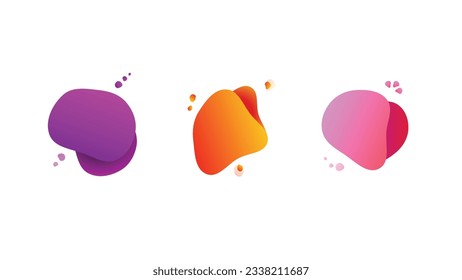 Set of abstract modern graphic elements. Dynamical colored forms and line. Gradient abstract banners with flowing liquid shapes. Template for the design of posters, logo, flyer or presentation. Vector