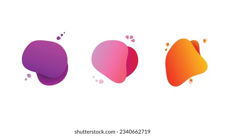 Set of abstract modern graphic elements. Dynamical colored forms and line. Gradient abstract banners with flowing liquid shapes. Template for the design of posters, logo, flyer or presentation. Vector
