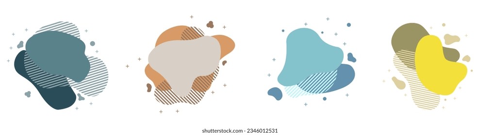 Set of abstract modern graphic elements. Abstract gradient banners with flowing liquid shapes. Template for logo design. ESP 10.