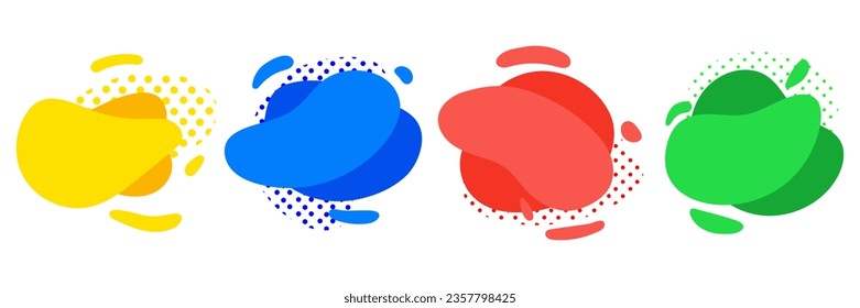 A set of abstract modern graphic elements. Dynamic color shapes and lines. Abstract banners with smooth flowing shapes and textures. Template for the design of a logo, flyer or presentation. Vector